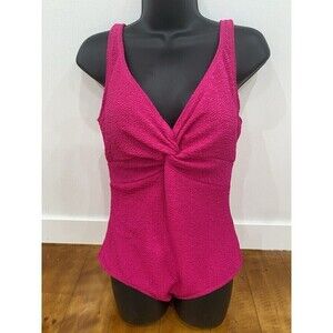 GABAR Women’s Size 14 Textured One Piece Swimsuit Pink